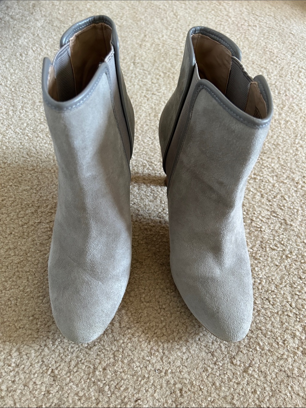Banana Republic Gray Suede Ankle Boots - Classic Slip-On Chelsea Style